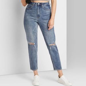 WILD FABLE | Women’s Super-High Rise Distressed Curvy Mom Taper Jeans